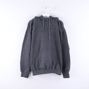 Vintage Long Sleeve Blank Hoodie Sweatshirt Gray